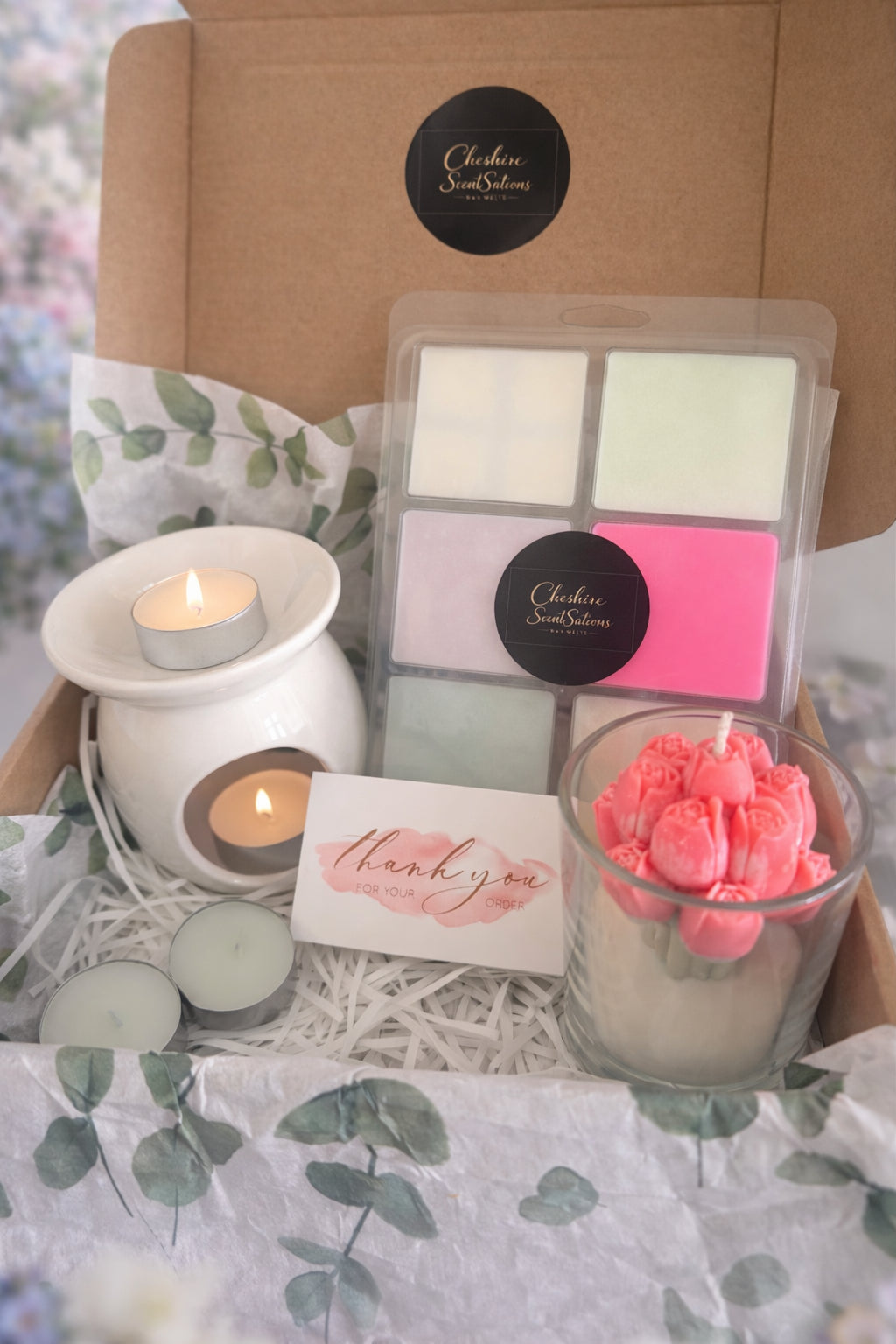Spring Wax Melt Set, Burner & Candle