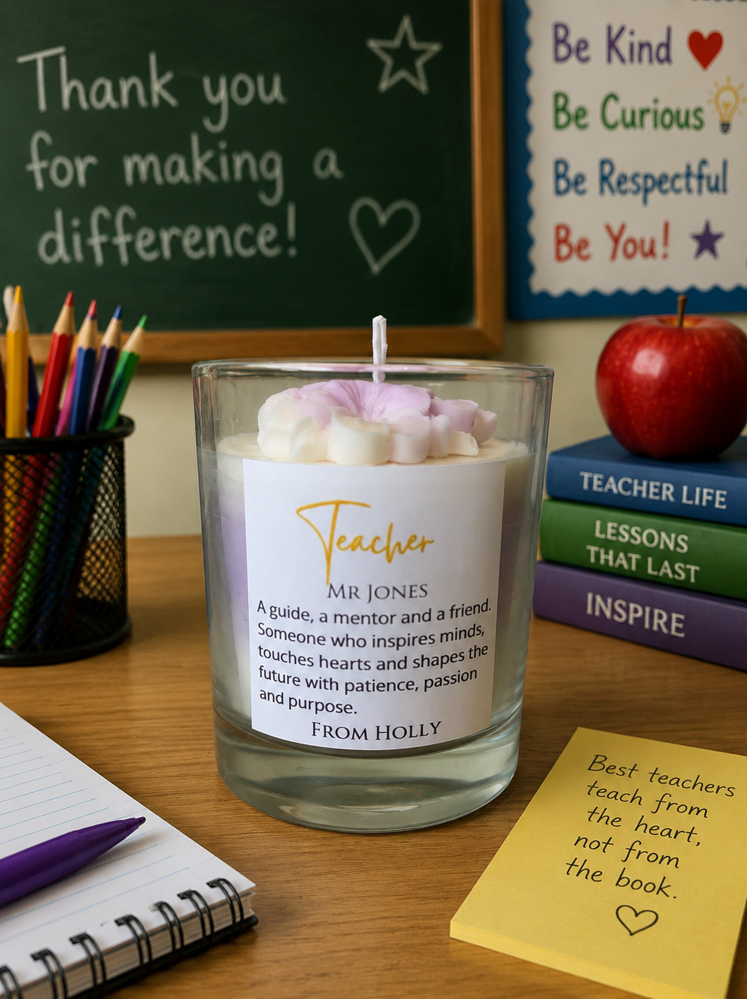 Personalised Thank You Candle - End of Term