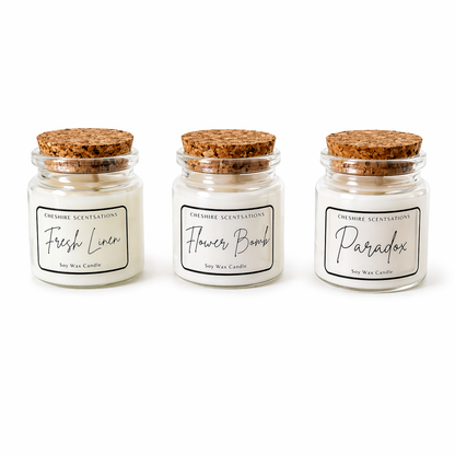 Luxury Soy Wax Candle Fresh Linen, Flower Bomb & Paradox Hand Poured Gift