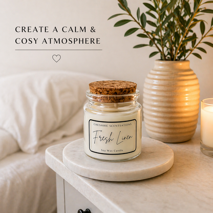 Luxury Soy Wax Candle Fresh Linen, Flower Bomb & Paradox Hand Poured Gift