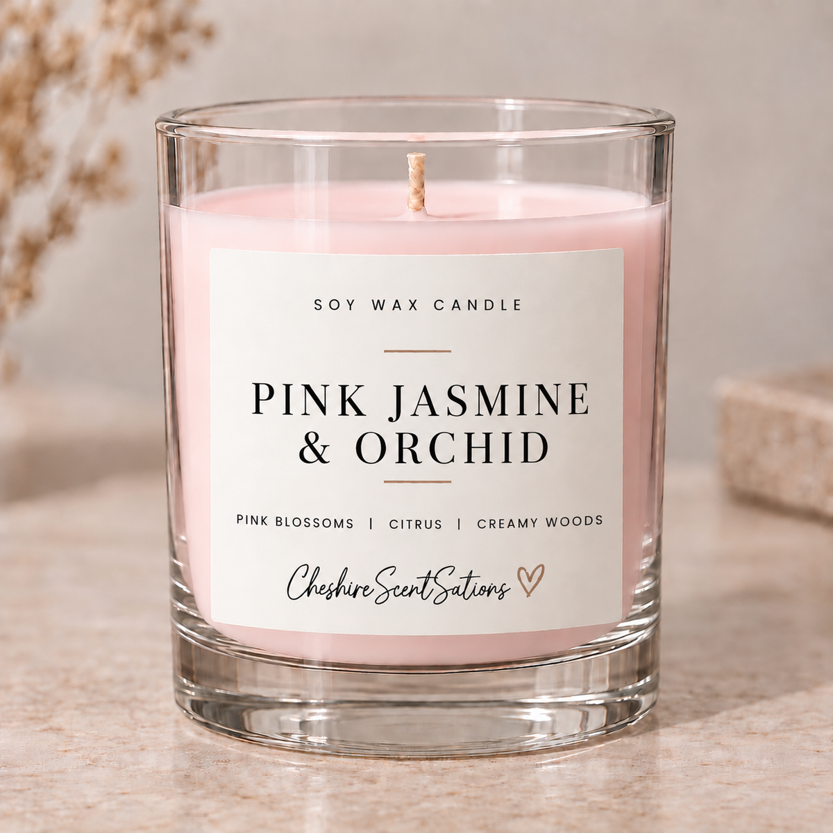 Pink Jasmine & Orchid | Soy Wax Candle