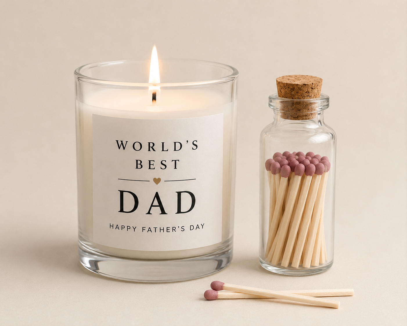 Fathers Day Gift Set Luxury Candle With Matches & Car Diffuser For Dad