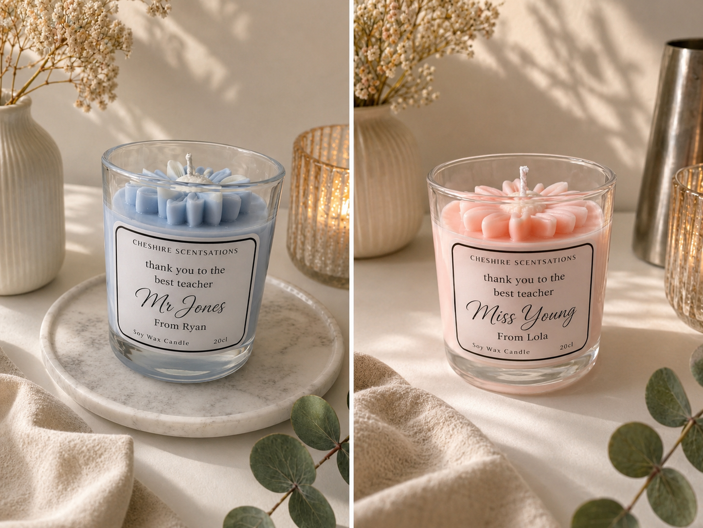 Personalised Thank You Candle - End of Term
