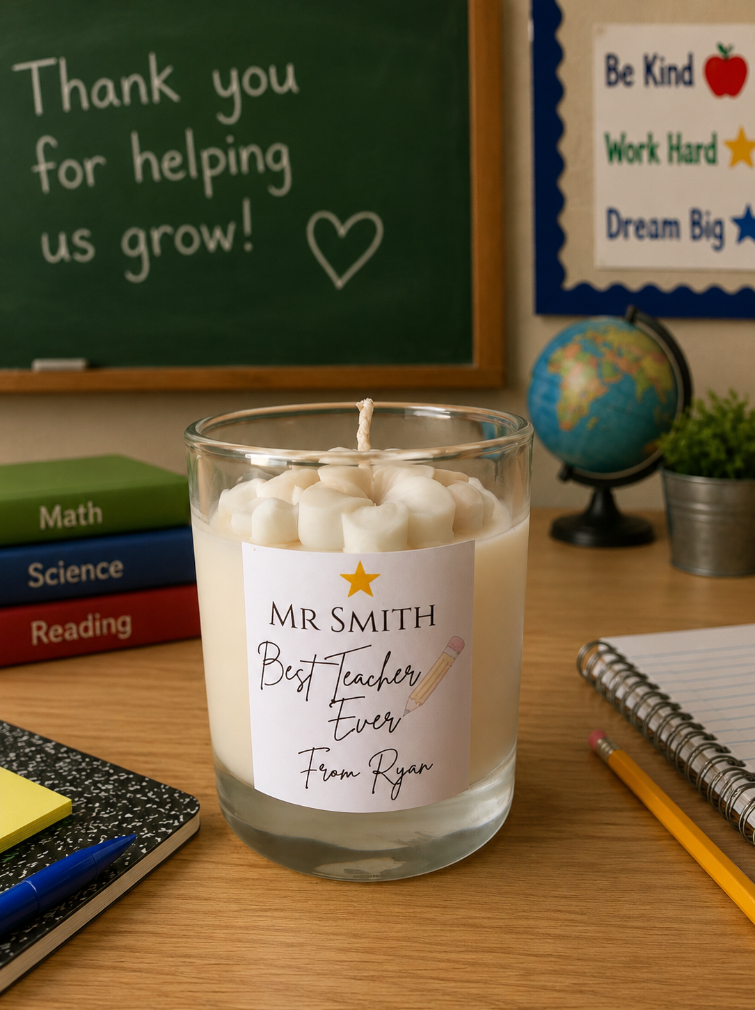 Personalised Thank You Candle - End of Term